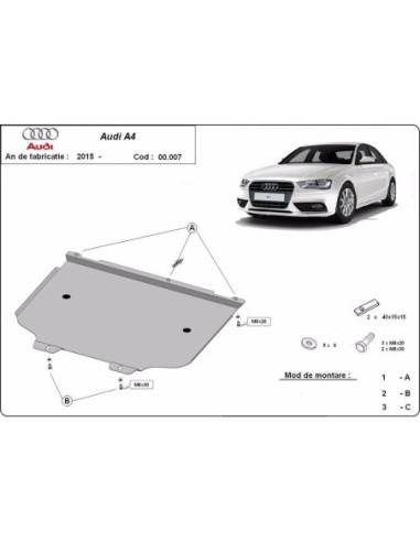 Protección del caja de cambios Audi A4 B9 "00.007" (Desde 2015)