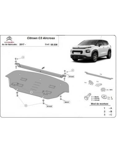 Cubre carter metalico Citroen C3 Aircross "05.036" (Desde 2017)