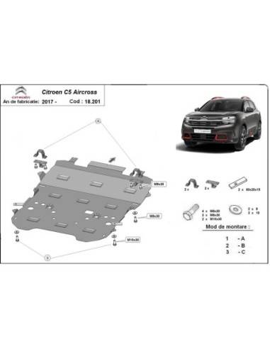 Cubre carter metalico Citroen C5 Aircross "18.201" (Desde 2017)