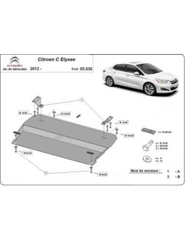 Cubre carter metalico Citroen C-Elysee "05.030" (Desde 2012)