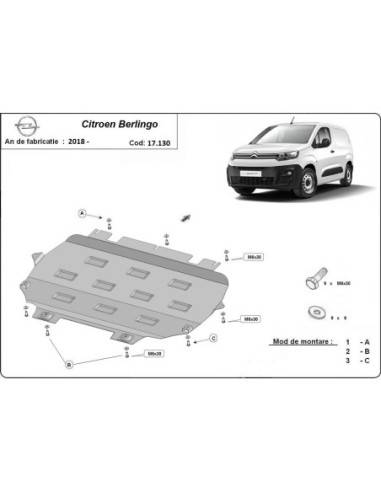 Cubre carter metalico Citroen Berlingo "17.130" (Desde 2018)