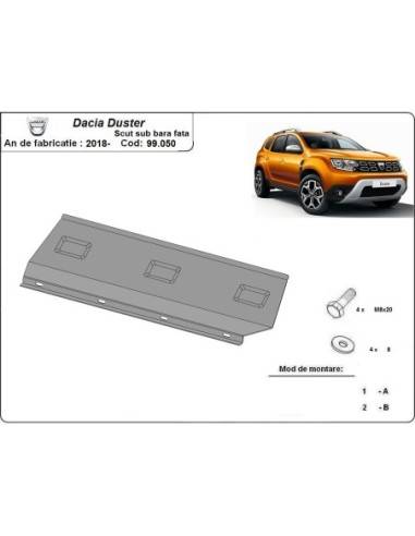 Protector de parachoques delantero de acero para Dacia Duster "99.050" (Desde 2018)