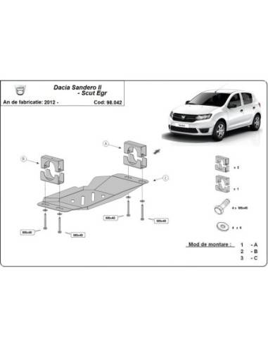 Cubre metálico para el sistema Stop & Go, EGR Dacia Sandero 2 "98.042" (Desde 2012 hasta 2020)