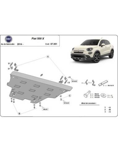 Cubre carter metalico Fiat 500x "07.051" (Desde 2014)