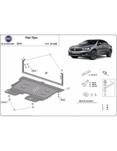 Cubre carter metalico Fiat Tipo "07.049" (Desde 2016)