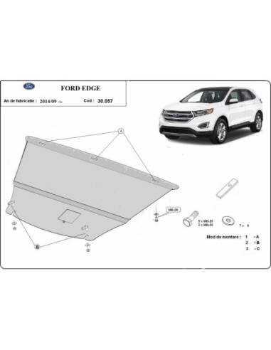 Cubre carter metalico Ford Edge "30.057" (Desde 2014)