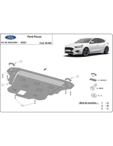 Cubre carter metalico Ford Focus 4 "08.063" (Desde 2018)