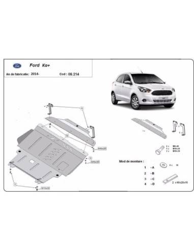 Cubre carter metalico Ford KA+ "08.214" (Desde 2014)