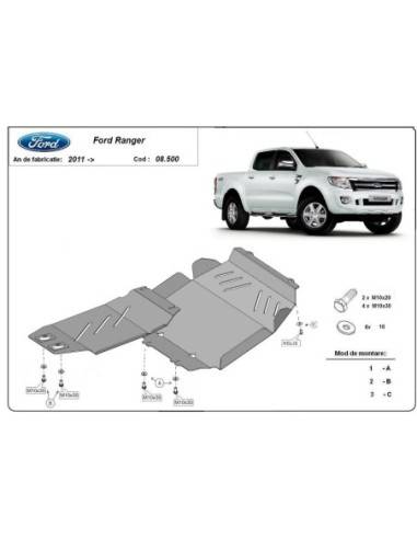 Cubre carter metalico Ford Ranger "08.500" (Desde 2011)