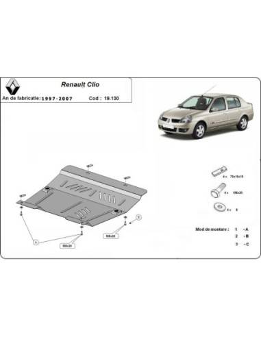 Cubre carter metalico Renault Clio 2 "19.130" (Desde 1997 hasta 2007)