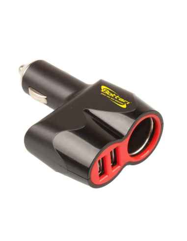 CAR CHARGER - 1 ENCHUFE + 2 USB SOCKET + 2 USB