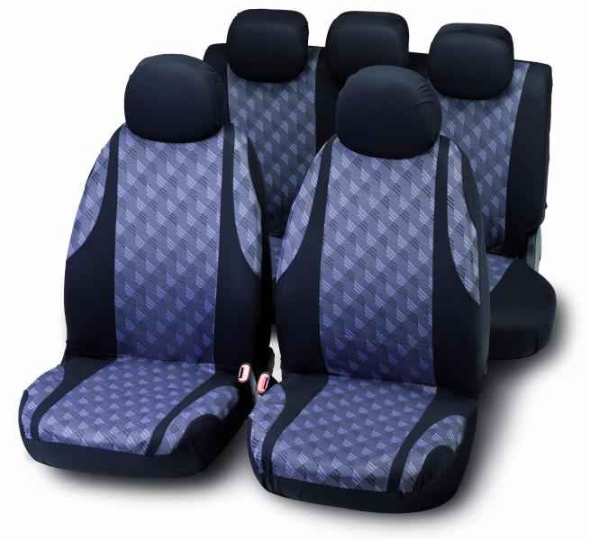 JUEGO FUNDAS JAQUARD ELASTICAS NEGRO/GRIS