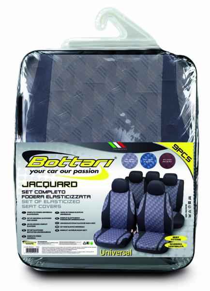 JUEGO FUNDAS JAQUARD ELASTICAS NEGRO/GRIS