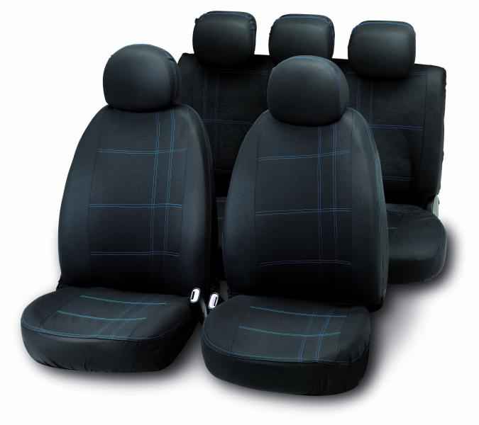 JUEGO FUNDAS EMBROIDERY NEGRO/AZUL