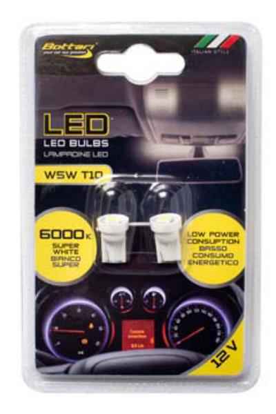 2 LAMPARAS T10 W5W LED BULB 1SMD 5050 WHITE