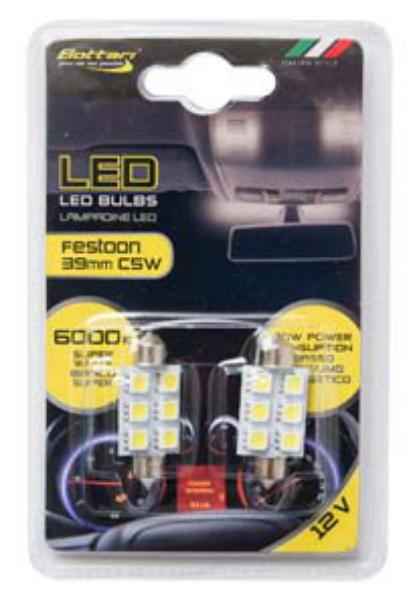 T11 6SMD 39 MM 5050 WHITE 12V 2 UNIDADES