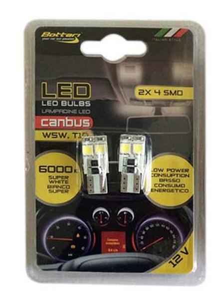 T10 CANBUS 4SMD 5050 12V WHITE 2 UNIDADES BLISTER