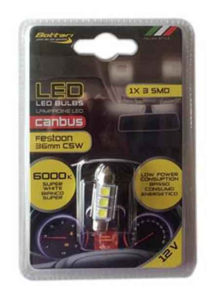 12V 3SMD 5050 T11*36MM BLANCO 1 UNIDAD BLISTER CANBUS