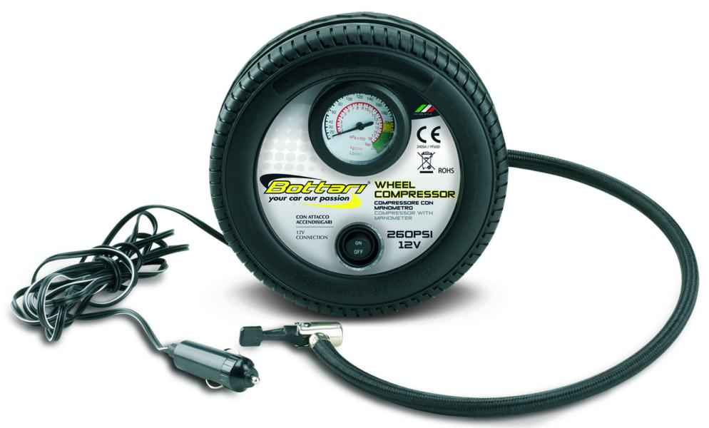 COMPRESOR CON MANOMETRO 12 V.