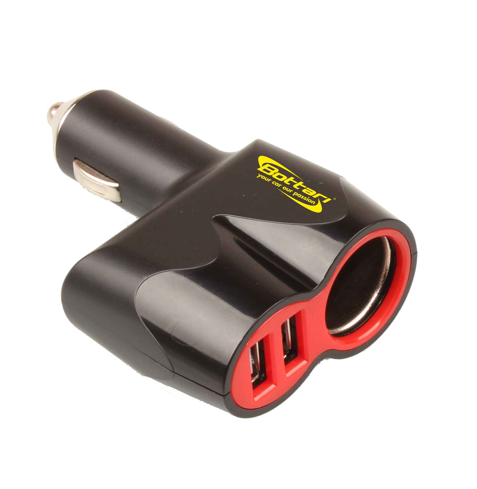 CAR CHARGER - 1 ENCHUFE + 2 USB SOCKET + 2 USB