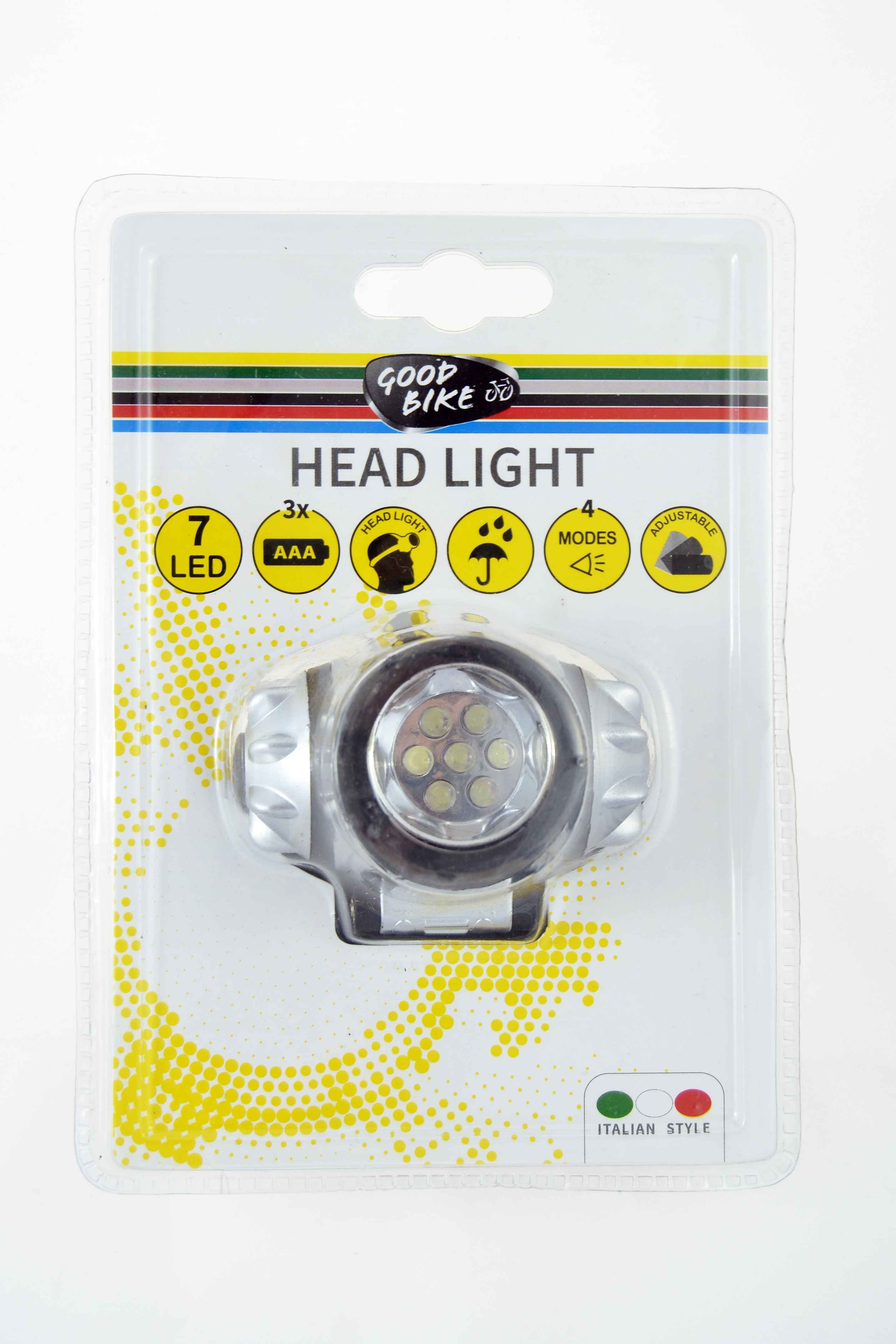 LUZ PARA ACOPLAR EN LA CABEZA 7LED 4 FUNCIONES