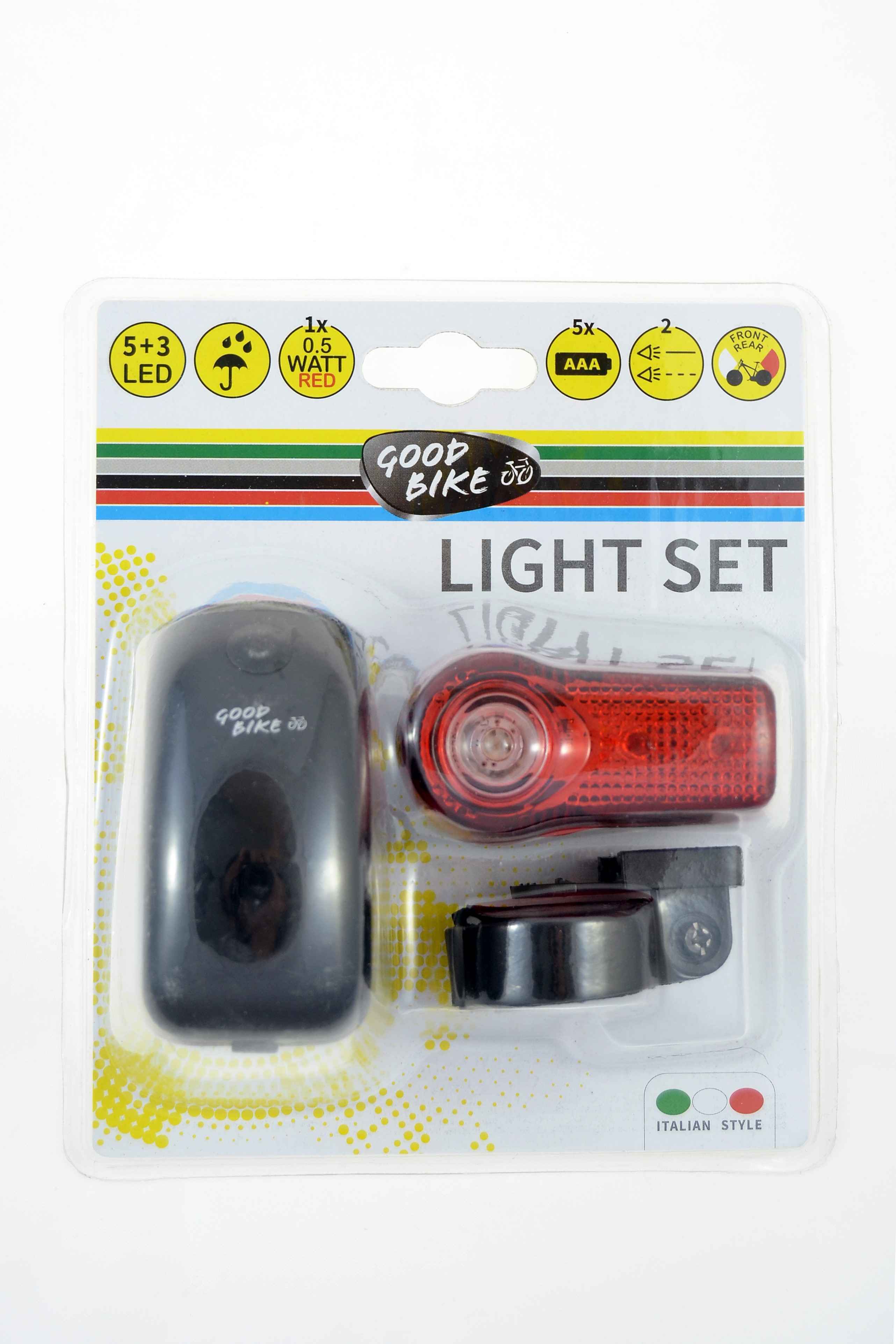 JUEGO COMPLETO DE LUCES. DELANTERAS 5 LED 2 POSICIONES: INTERMITENTE-FIJO Y TRASERAS 3 LED 2 POSICIONES: INTER