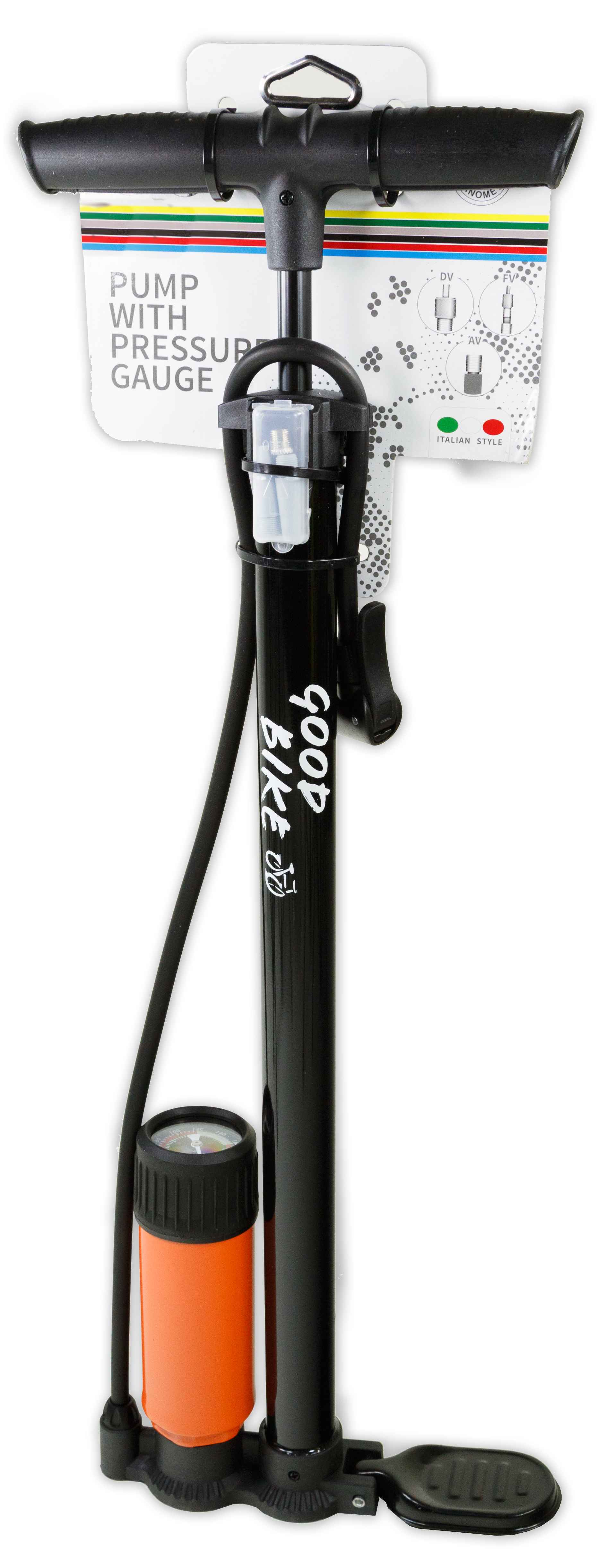BOMBA DE SUELO CON MANOMETRO PARA VALVULAS AV / DV / FV - TUBO DE HIERRO PINTADO. MEDIDAS: ?30MMx500MM. 8 BARE