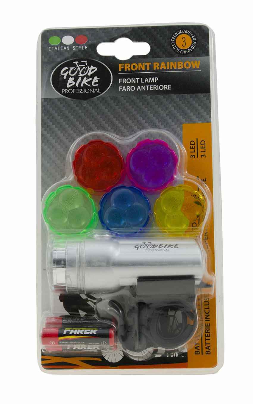 LAMPARA FRONTAL 3 LED 6 COLORES FRONT RAINBOW