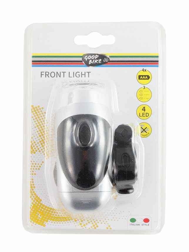 LUCES DELANTERAS YETI 4 LEDS 3 FUNCIONES. ADAPTABLE A MANILLAR DE DIAMETRO22.2 - DIAMETRO25.4MM. BATERIA AAA +