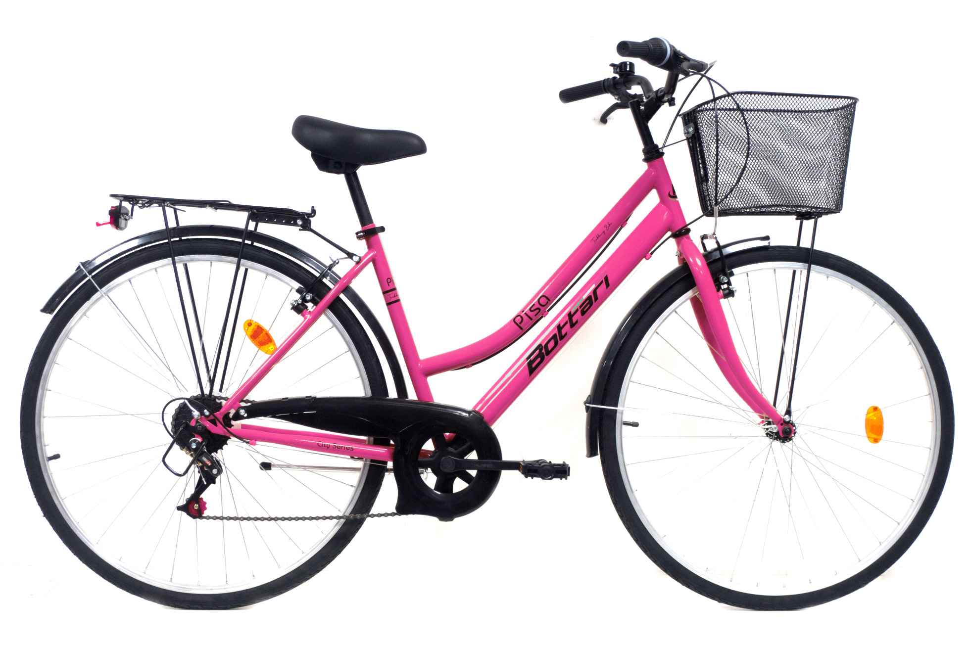 BICICLETA DE TREKKING 28 "PISA" CUADRO DE ACERO 6 VELOCIDADES MUJER - COLOR PRINCIPAL BLANCO