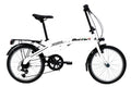 Bicicleta PLEGABLE 20" 6 VELOCIDADES "MODENA" SHIMANO TY21 CUADRO DE ACERO CON PORTADOR Y GUARDABARROS- COLOR BLANCO