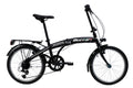 Bicicleta PLEGABLE 20" 6 VELOCIDADES "MODENA" SHIMANO TY21 CUADRO DE ACERO CON PORTADOR Y GUARDABARROS - COLOR NEGRO