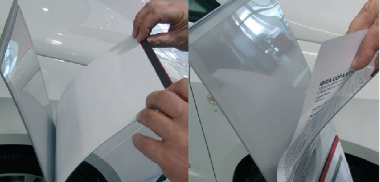 Atril portaprecios para exposicion de coches mod.2