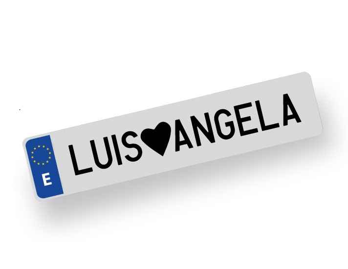 Placa de matrícula acrílica - Con texto Personalizado 520x110