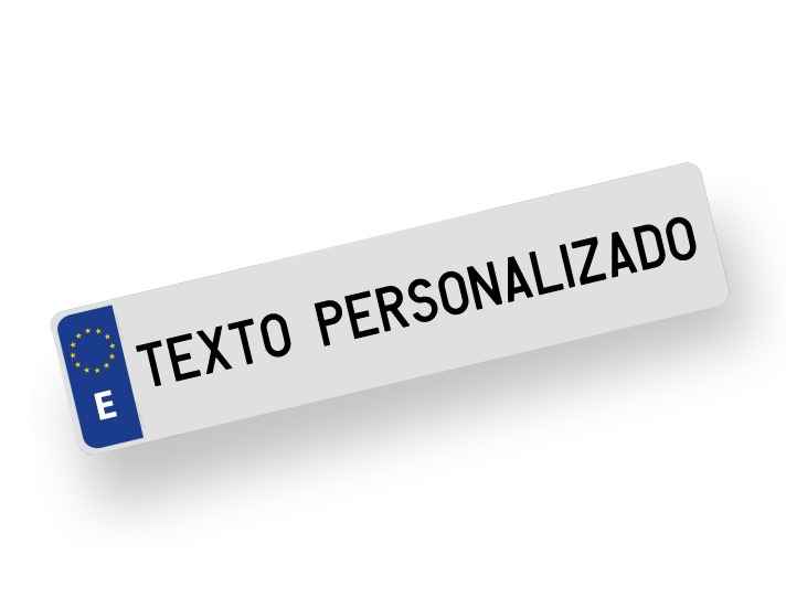 Placa de matrícula acrílica - Tipo Alfa - 340 x 110 mm - Con texto personalizado