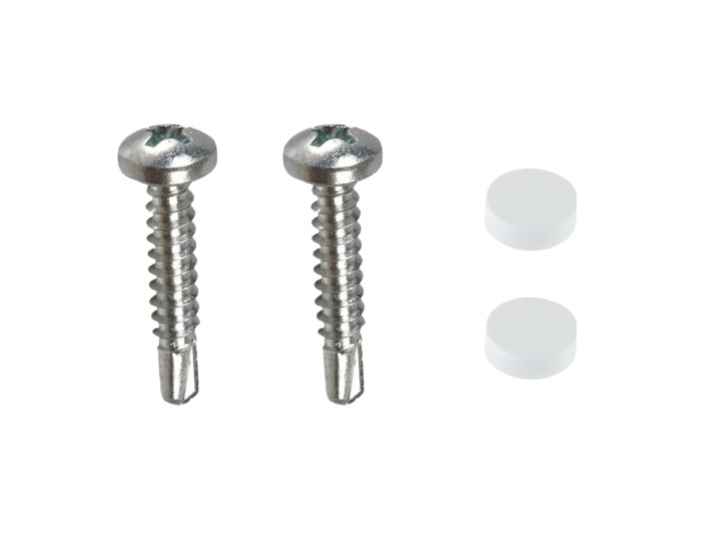 Tornillo roscachapa y tapon cubretornillo blanco