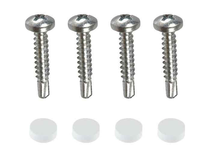 Tornillo roscachapa y tapon cubretornillo blanco