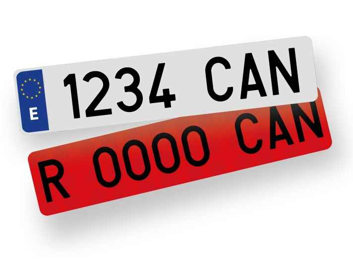 Placa de matrícula para camion + remolque acrílica - homologadas