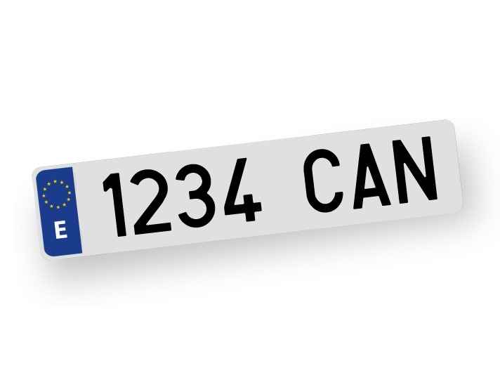Placa de matrícula para camion + remolque acrílica - homologadas