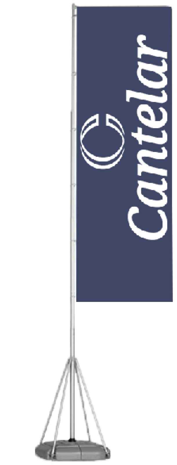 Bandera con mastil telescopico