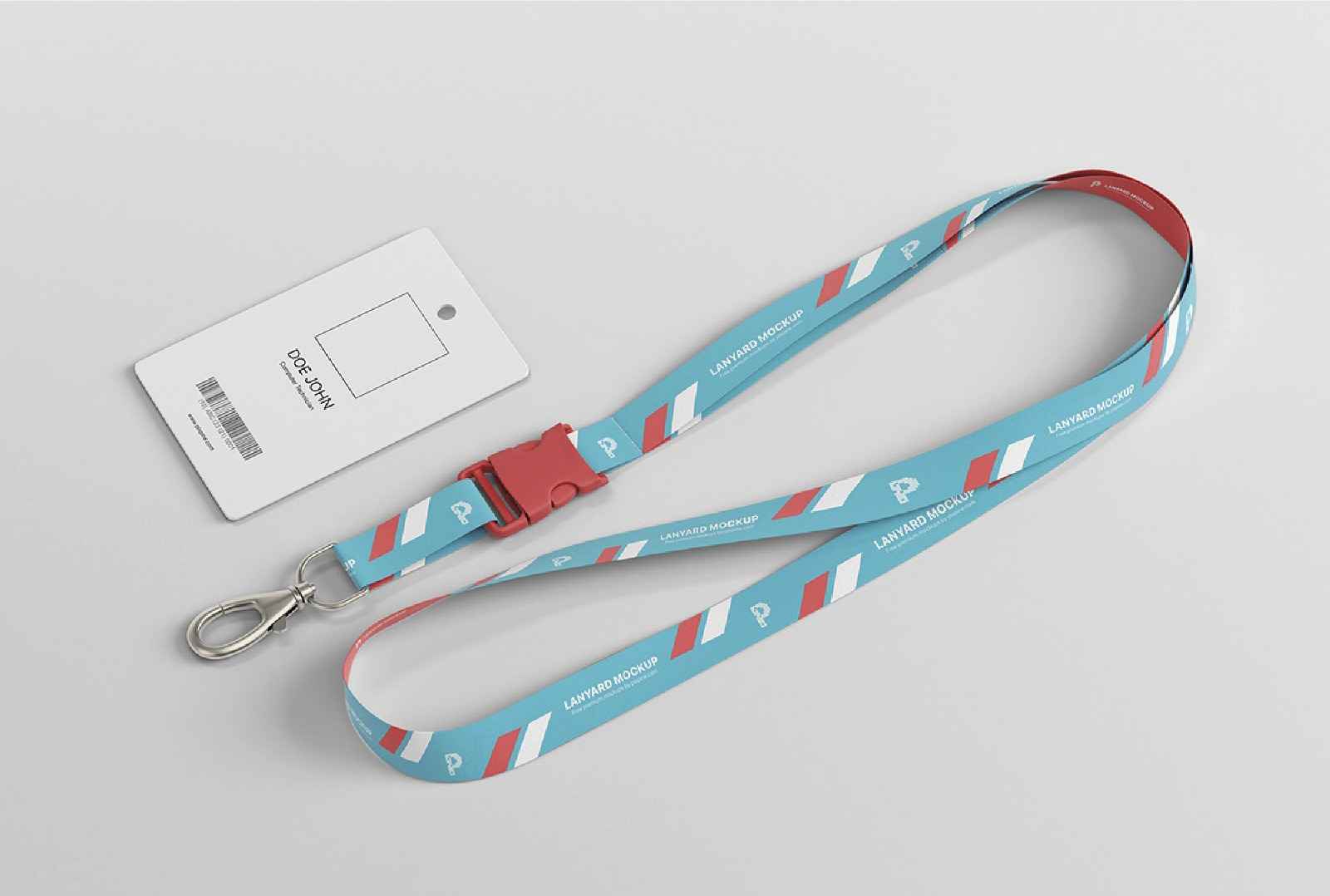 Lanyard Doble Cara con Mosqueton y Click Clack de Plastico