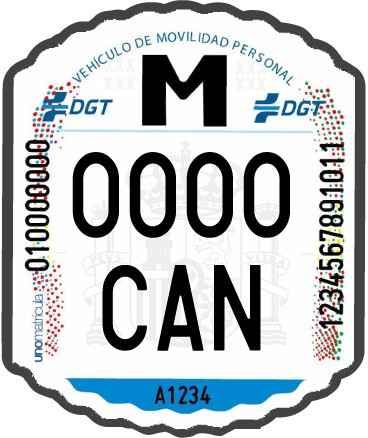 Etiqueta identificativa VMP para patinete