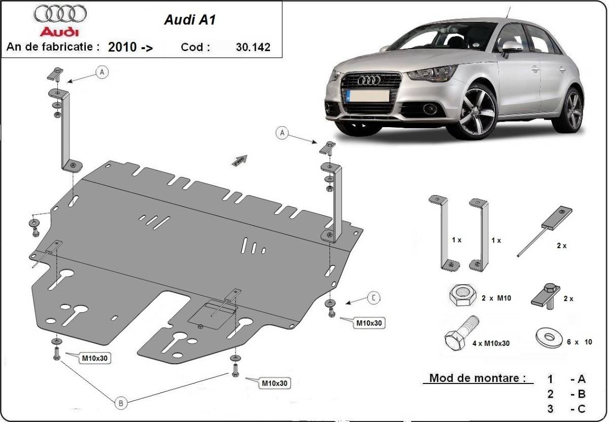 Cubre cárter metálico Audi A1 (2010-2017) a medida