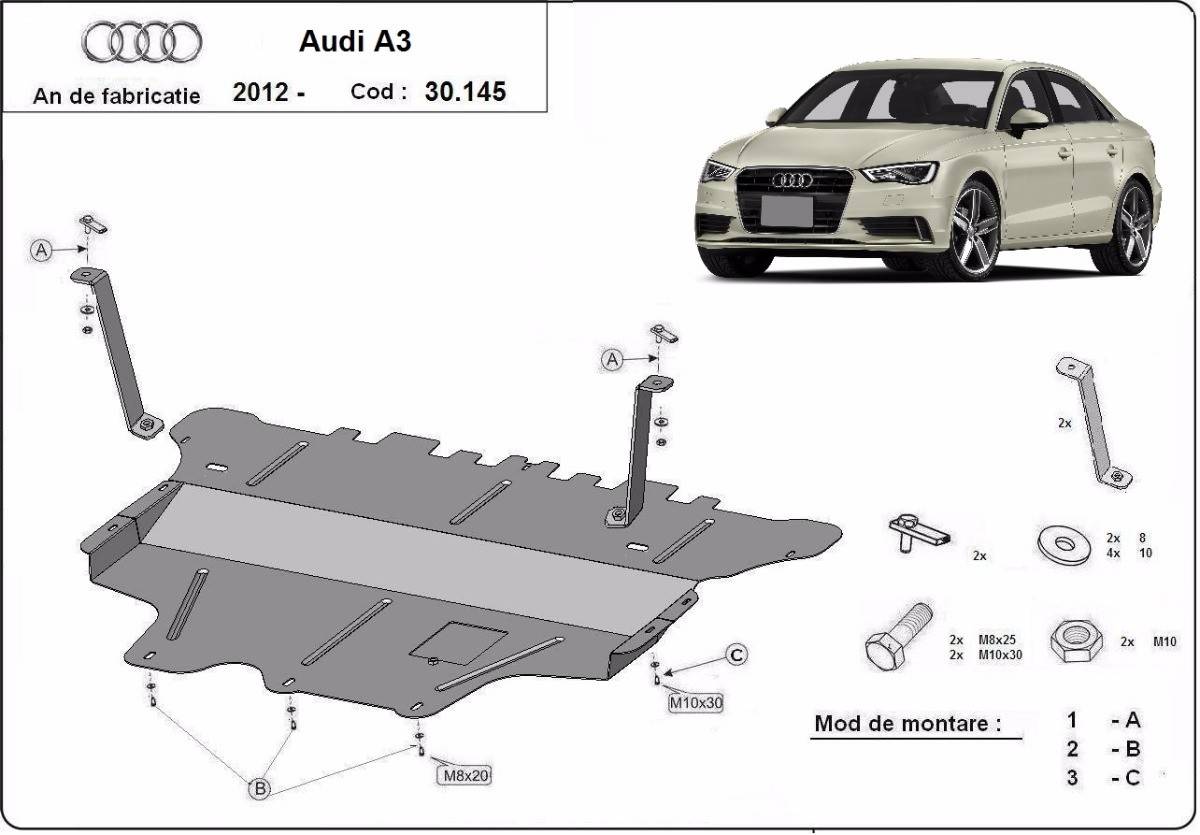Cubre cárter metálico Audi A3 (8V) (2012-2021) a medida
