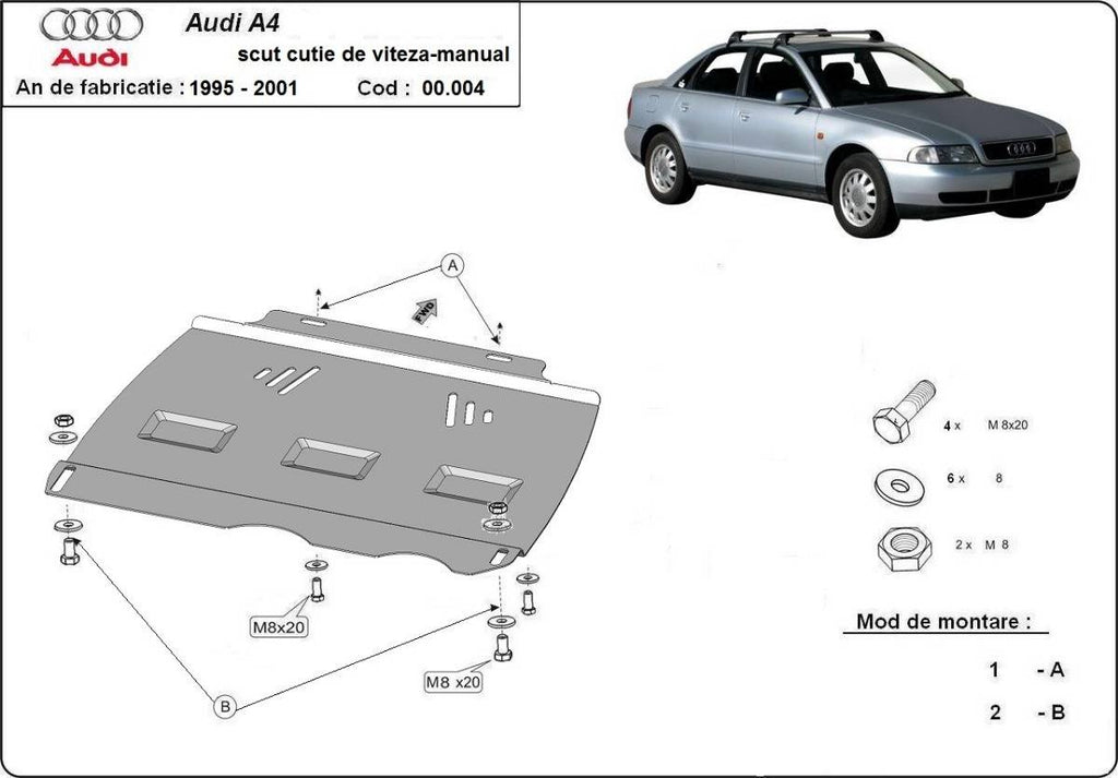 Protección de Caja de Cambios Manuale Audi A4 B5 (1995-2000)