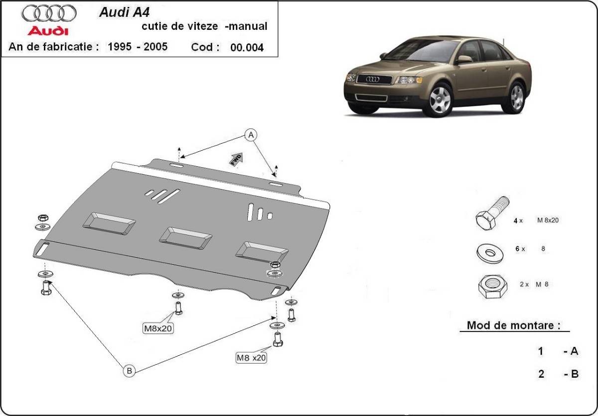 Protección de Caja de Cambios Manuale Audi A4 B6 (2000-2005)