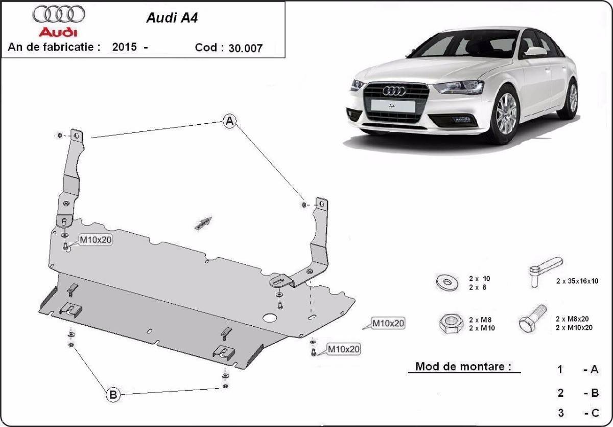 Cubre cárter metálico Audi A4 B9 All Road (2015-actualidad) a medida