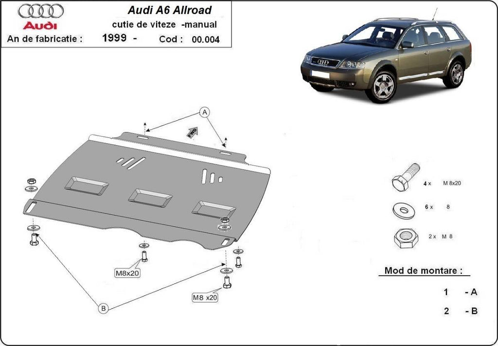 Protección de Caja de Cambios Manuale Audi Allroad A6 (2000-2005)