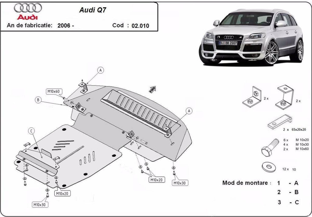 Cubre cárter metálico Audi Q7 (2006-2015) a medida