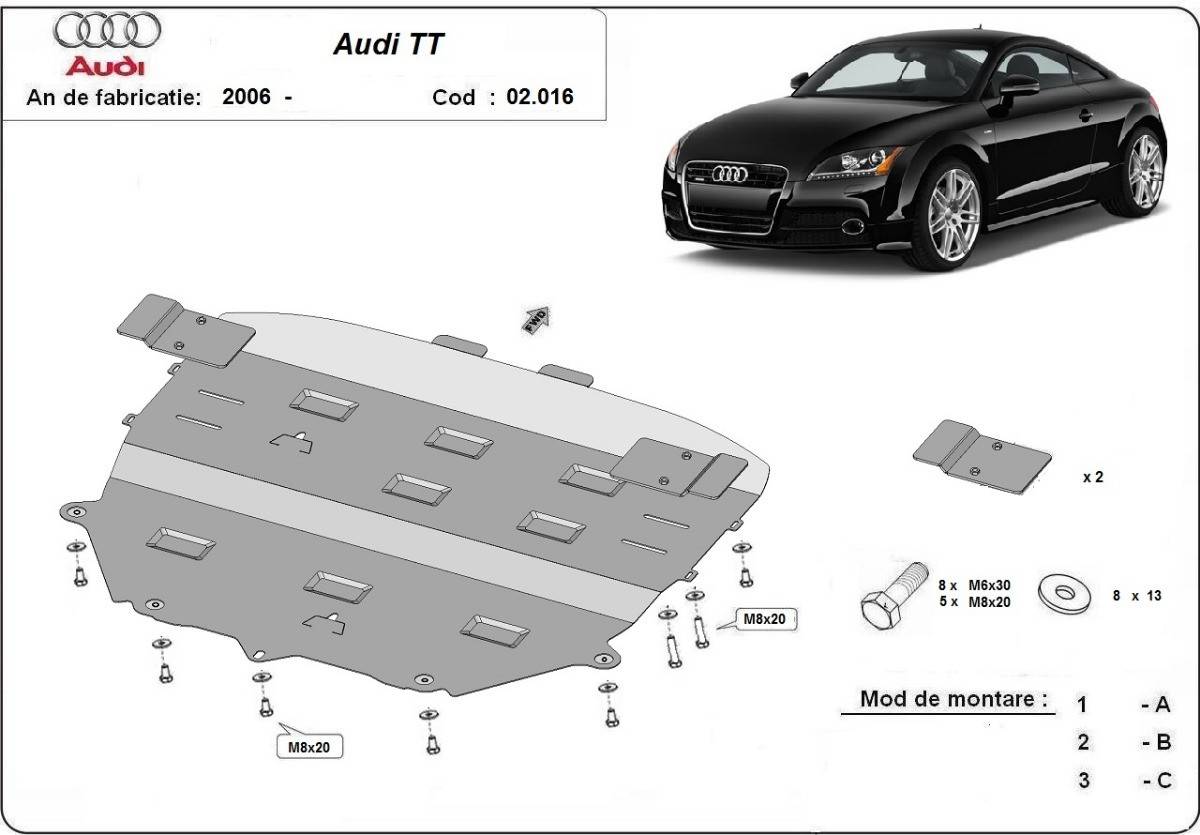 Cubre cárter metálico Audi TT (2006-2014) a medida